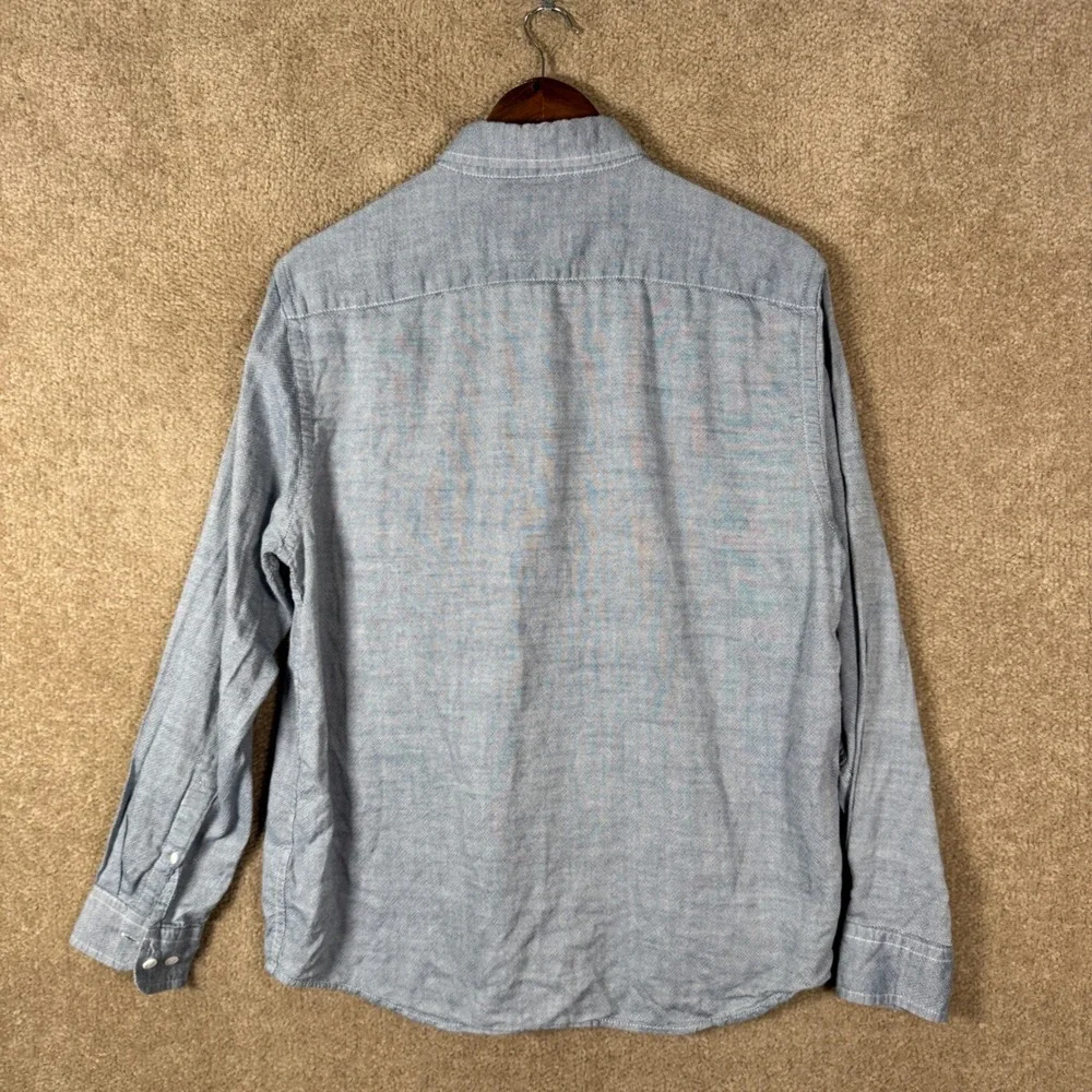 Banana Republic Oxford Shirt Mens Medium Blue Untucked Fit Long Sleeve Cotton